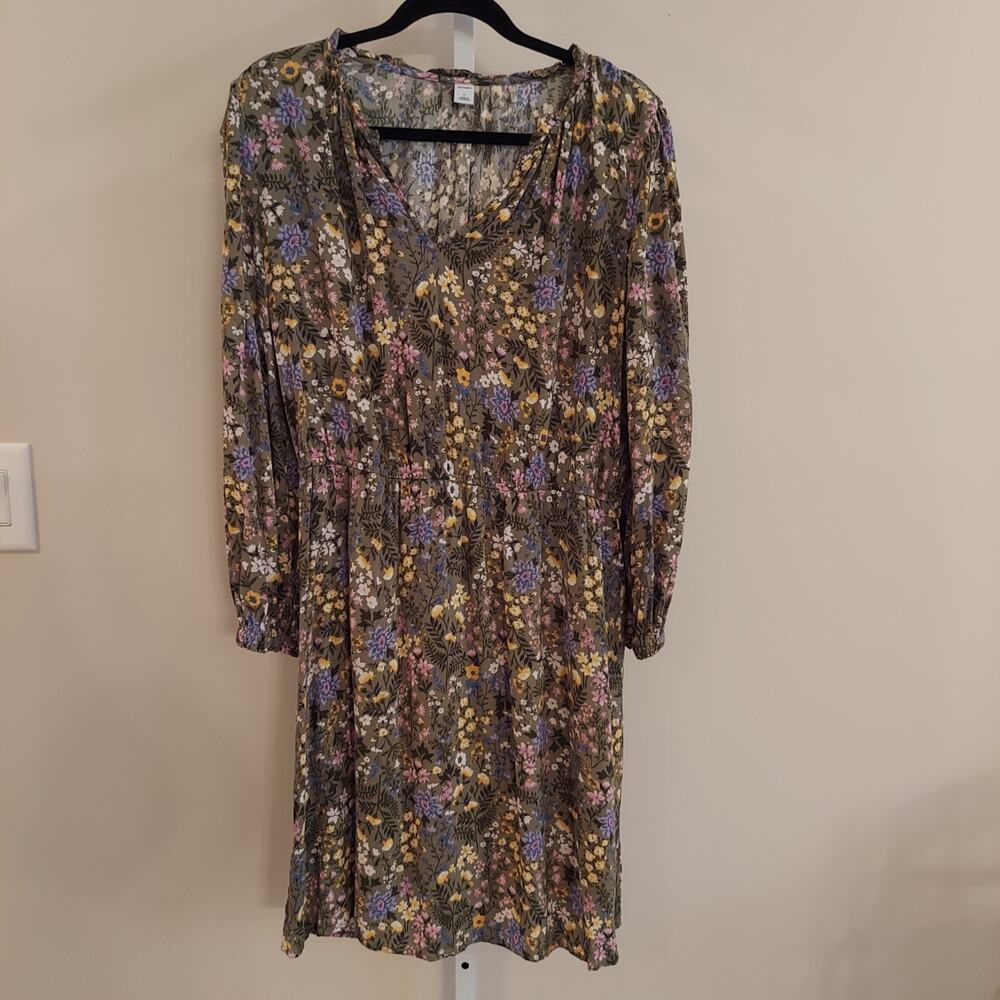 Old Navy Floral Dress Large Long Sleeve Boho Cottagecore Fairy Whimsical Prairie